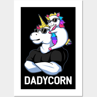 Dadcorn Fathers Day Gift Fathers Unicorn Dad Gift Posters and Art